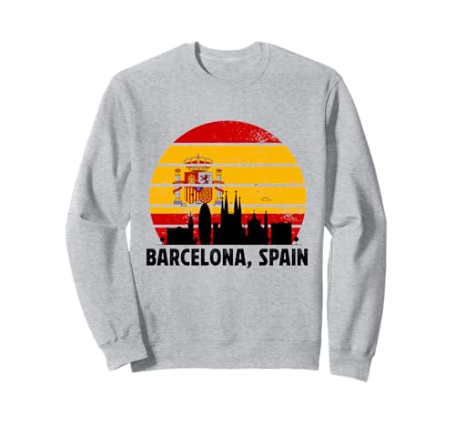 Barcelona Spanien Souvenir Flagge Bandera España Männer Frauen Mädchen Sweatshirt von Barcelona Spain Souvenir Skyline