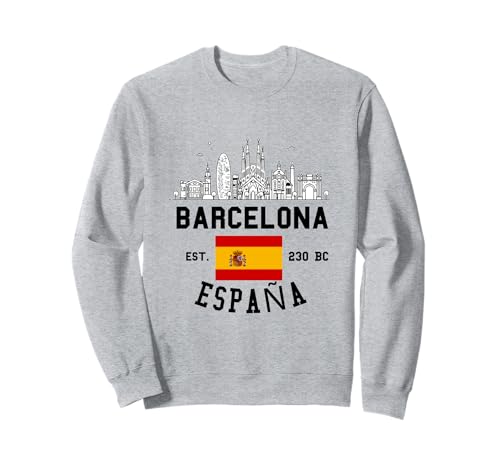 Barcelona Spanien Souvenir Flagge Bandera España Männer Frauen Mädchen Sweatshirt von Barcelona Spain Souvenir Skyline