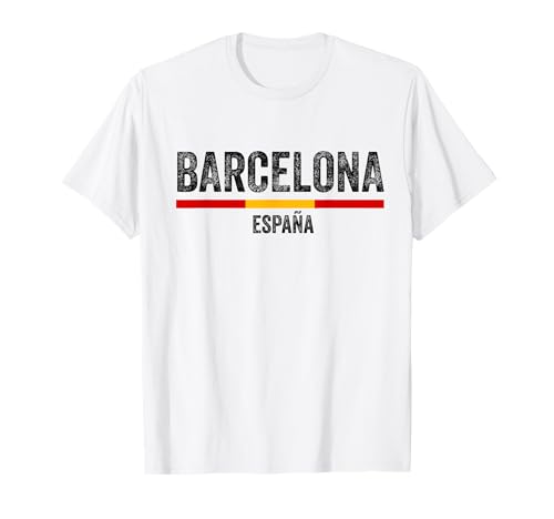Barcelona Spanien Souvenir Flagge Bandera España Männer Frauen Mädchen T-Shirt von Barcelona Spain Souvenir Skyline