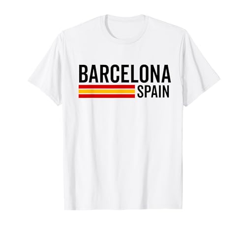 Barcelona Spanien Souvenir Flagge Bandera España Männer Frauen Mädchen T-Shirt von Barcelona Spain Souvenir Skyline