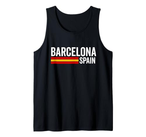 Barcelona Spanien Souvenir Flagge Bandera España Männer Frauen Mädchen Tank Top von Barcelona Spain Souvenir Skyline