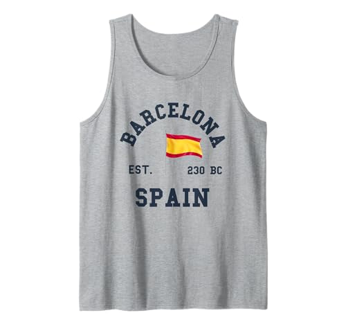 Barcelona Spanien Souvenir Flagge Bandera España Männer Frauen Mädchen Tank Top von Barcelona Spain Souvenir Skyline