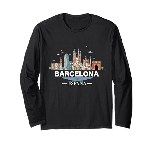 Souvenirs aus Barcelona Spanien España Reminder Herren Damen Langarmshirt von Barcelona Spain Souvenir Skyline