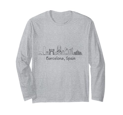 Souvenirs aus Barcelona Spanien España Reminder Herren Damen Langarmshirt von Barcelona Spain Souvenir Skyline