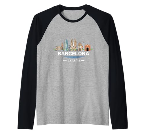 Souvenirs aus Barcelona Spanien España Reminder Herren Damen Raglan von Barcelona Spain Souvenir Skyline