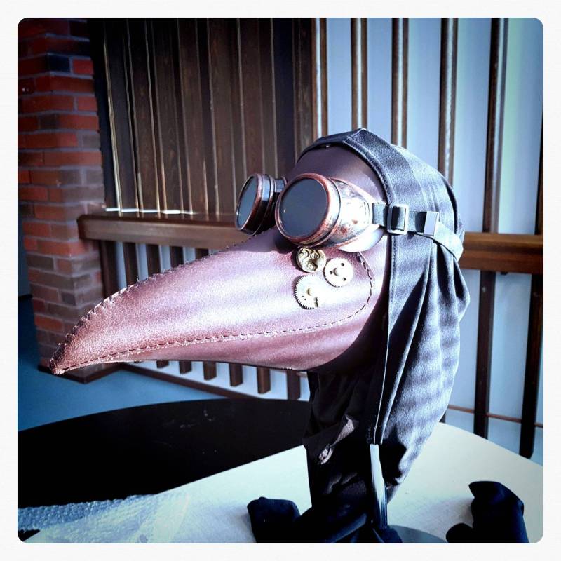 Pestdoktor Maske Braun - Maskenset Brille Steampunk Plaque Doc Pest Assassine Fantasy von BardJester