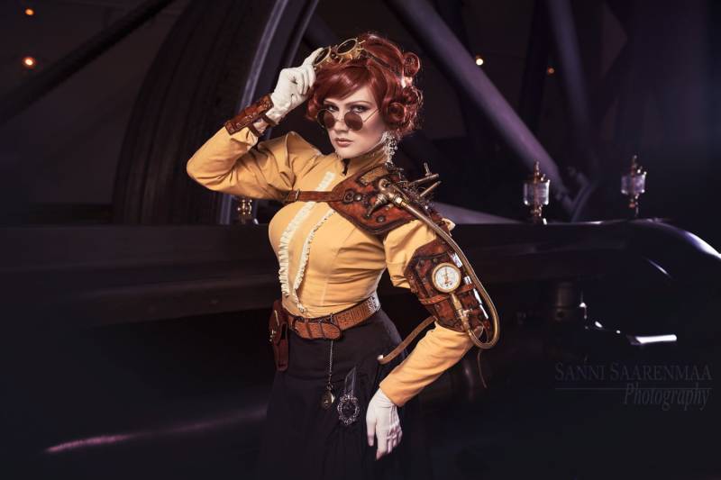 Schulterpanzer - Deluxe Model Steampunk Messing Pump Rüstung Lederrüstung Cosplay Arm Kostüm-Rüstung von BardJester