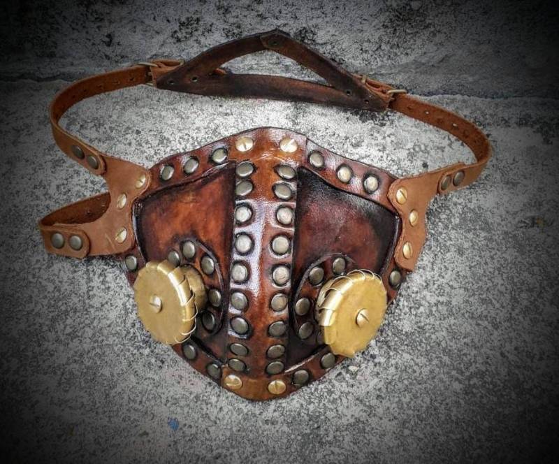 steam-Punk Maske/Nieten & Messing Handarbeit Maskenschutz Cover Mask | Spm010 von BardJester
