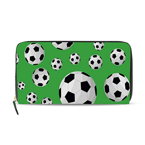 GIGIJY Fußballball-Geldbörse, mehrere Kreditkartenfächer, Leder, Reißverschluss, lange Geldbörse, multi, Einheitsgröße von Bardic