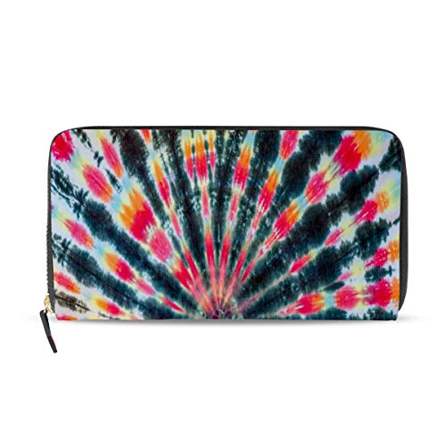 GIGIJY Geldbörse mit Batikmuster, mehrere Kreditkartenfächer, Leder, Reißverschluss, lange Geldbörse, multi, Einheitsgröße von Bardic