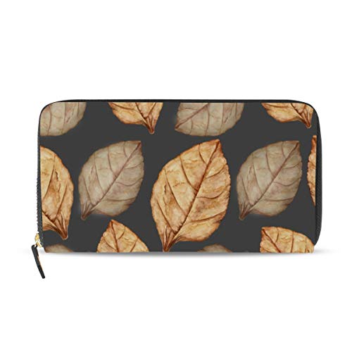 GIGIJY Geldbörse mit Blattmuster, mehrere Kreditkartenfächer, Leder, Reißverschluss, lange Geldbörse, multi, Einheitsgröße von Bardic
