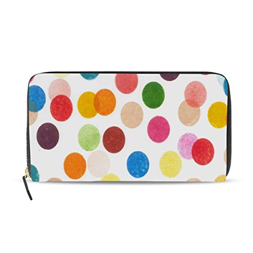 GIGIJY Geldbörse mit buntem Punktemuster, mehrere Kreditkartenfächer, Leder, mit Reißverschluss, lange Geldbörse, multi, Einheitsgröße von Bardic