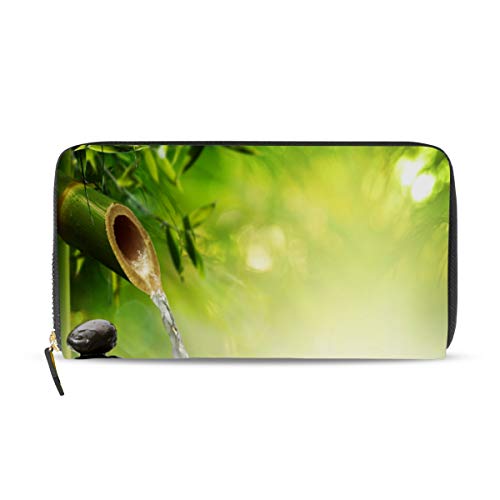 GIGIJY Geldbörse mit japanischem Zen-Blumen-Design, mehrere Kreditkartenfächer, Leder, Reißverschluss, lange Geldbörse, multi, Einheitsgröße von Bardic