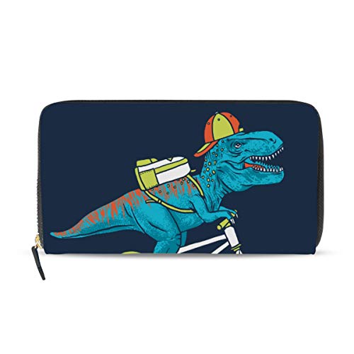 GIGIJY Geldbörse mit lustigem Cartoon-Dinosaurier-Design, mehrere Kreditkartenhalter, Tasche für Damen, Leder, mit Reißverschluss, lange Geldbörse, multi, Einheitsgröße von Bardic