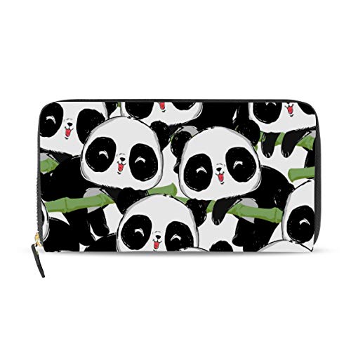 GIGIJY Geldbörse mit niedlichem Panda-Design, mehrere Kreditkartenfächer, Leder, Reißverschluss, lange Geldbörse, multi, Einheitsgröße von Bardic