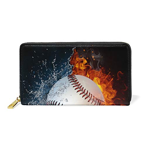 GIGIJY Kreative Baseball-Geldbörse, mehrere Kreditkartenfächer, echtes Leder, Reißverschluss, lange Geldbörse, multi, Einheitsgröße von Bardic