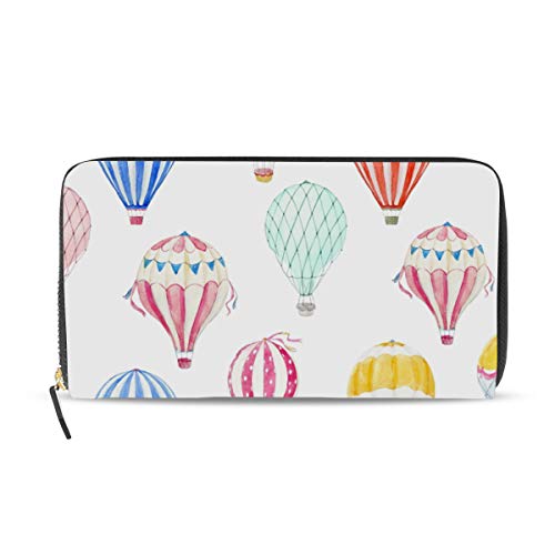 GIGIJY Niedliche Aquarell-Ballon-Geldbörse, mehrere Kreditkartenhalter, Tasche für Damen, Leder, mit Reißverschluss, lange Geldbörse, multi, Einheitsgröße von Bardic