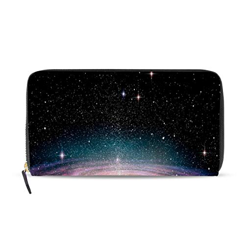 GIGIJY Spiral Galaxy Spcae Geldbörse Multi Kreditkartenhalter Tasche für Frauen Leder Reißverschluss Lange Geldbörse, multi, Einheitsgröße von Bardic