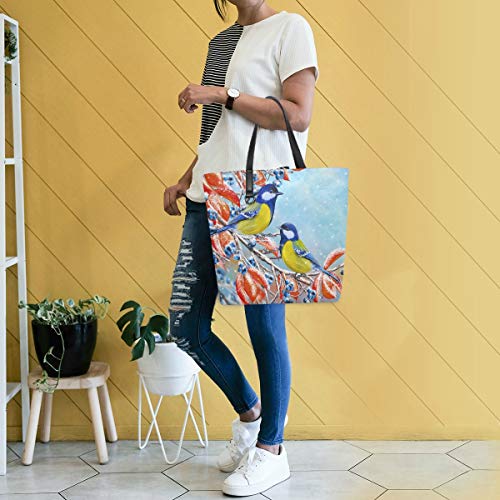 Gigijy Süße Winter Vogel Handtasche Groß für Damen Schulter Tote Shopper Organizer Taschen für Frauen Top Griff Taschen von Bardic