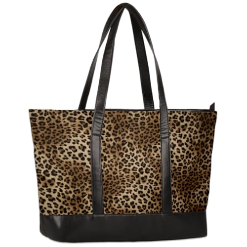 Laptop-Tragetasche für Damen, 39,6 cm, leichte Computer-Tragetasche, stilvolle Umhängetasche, Handtasche für Business, Büro, Arbeitstasche, 04- Leopard, 14.6*5.1*11.8in von Bardic