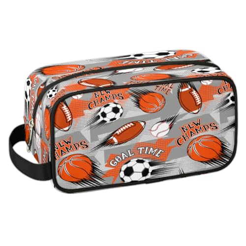 Reise-Kulturbeutel für Jungen, wasserdichtes Hänge-Set für Männer, Rasiertasche mit großer Kapazität für Reisen, Sportdusche, Fußball, Basketball, Sportlich von Bardic