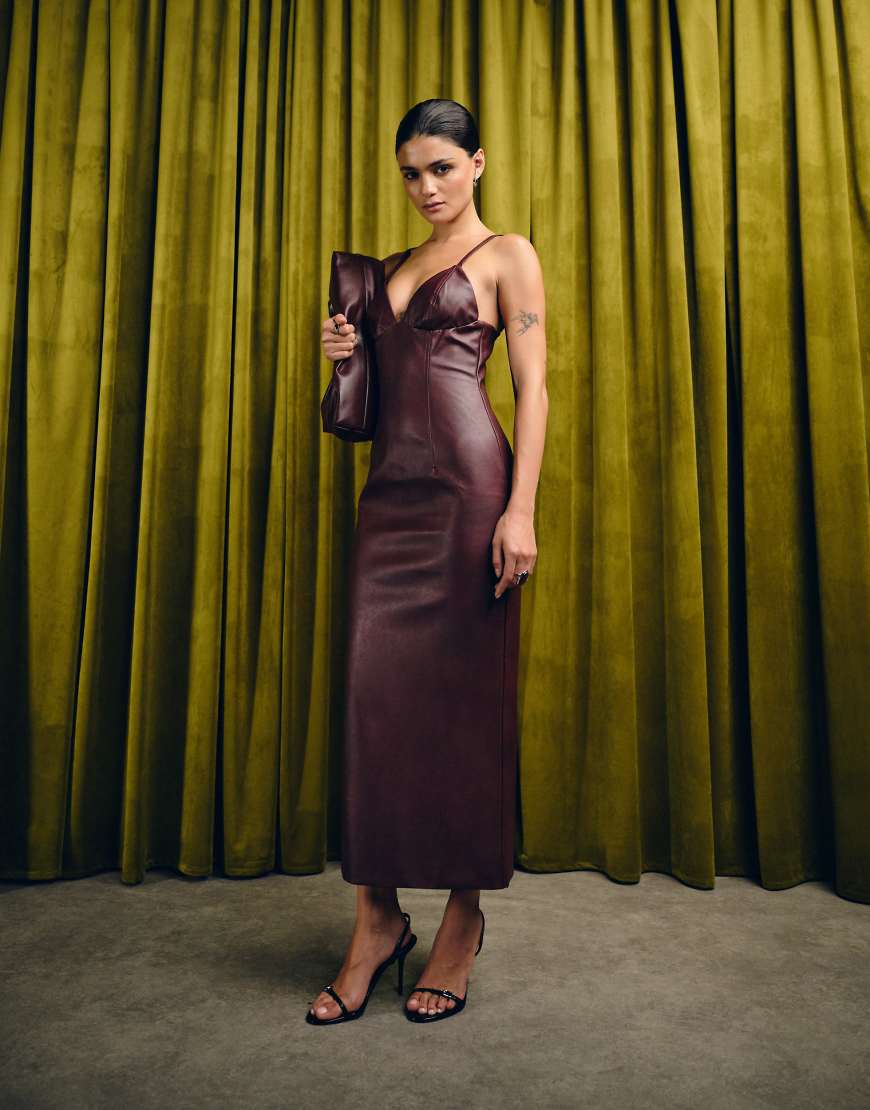 Bardot - Estine - Midikleid in Burgunderrot von Bardot