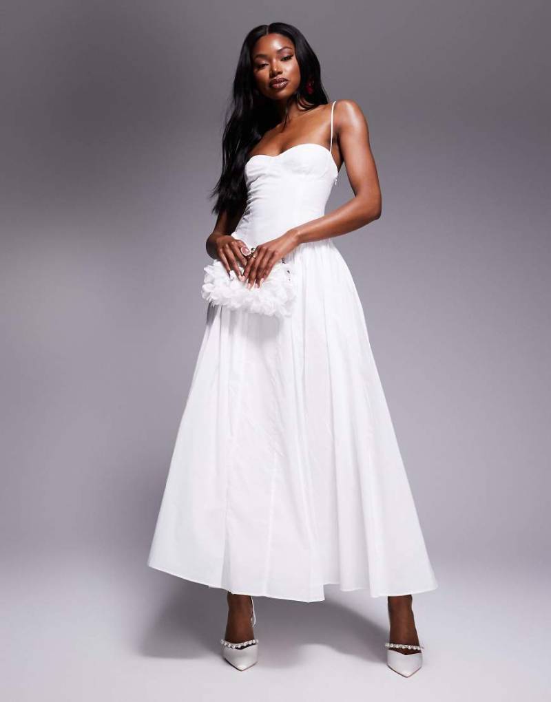 Bardot - Maxikleid in Weiß mit Korsettdetail und Rückenschnürung von Bardot