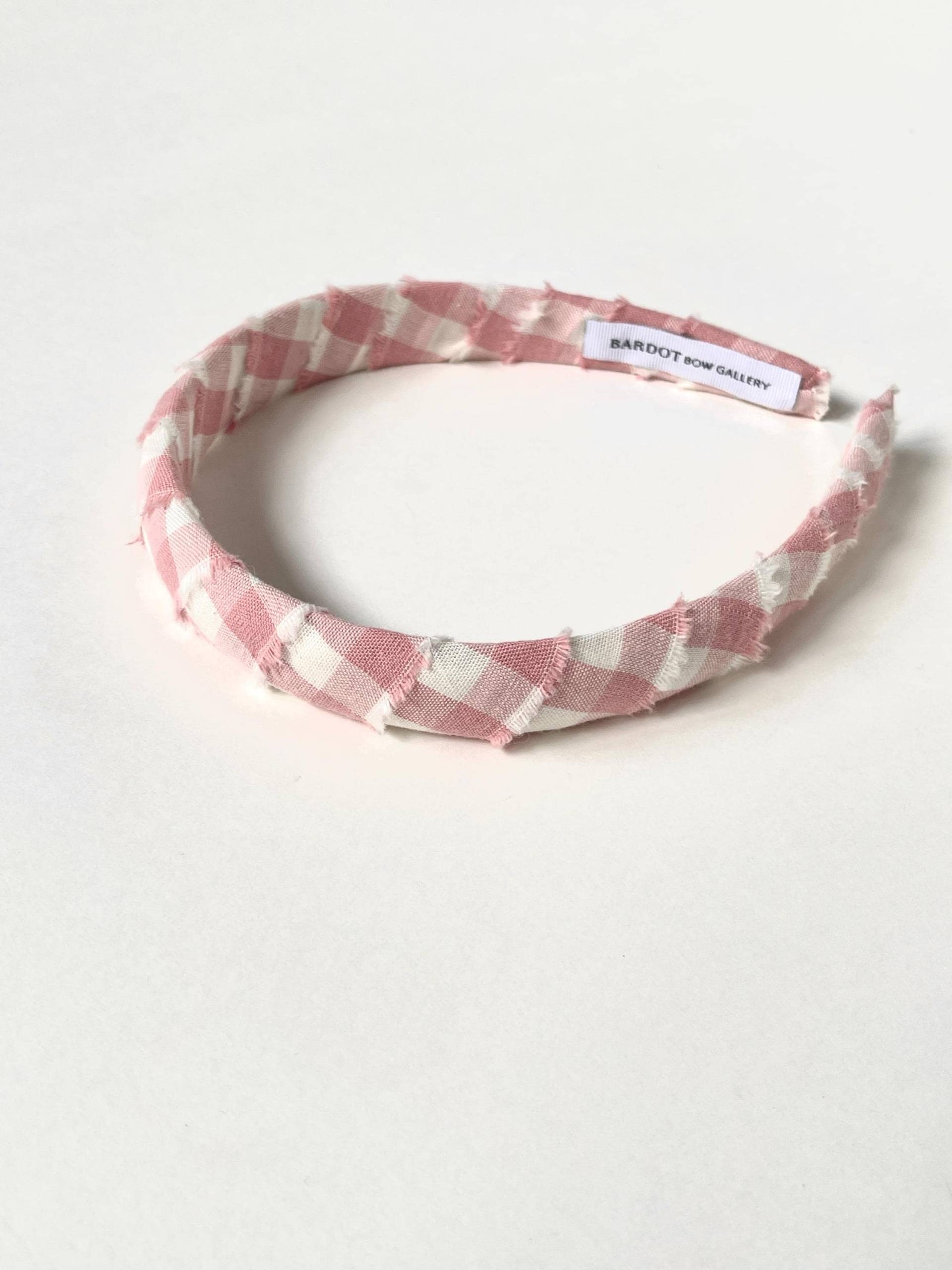 Garden Tea Wrapped Fray Gingham Gepolstertes Stirnband | Handarbeit Coquettecore Geschenke Für Sie von BardotBowGallery