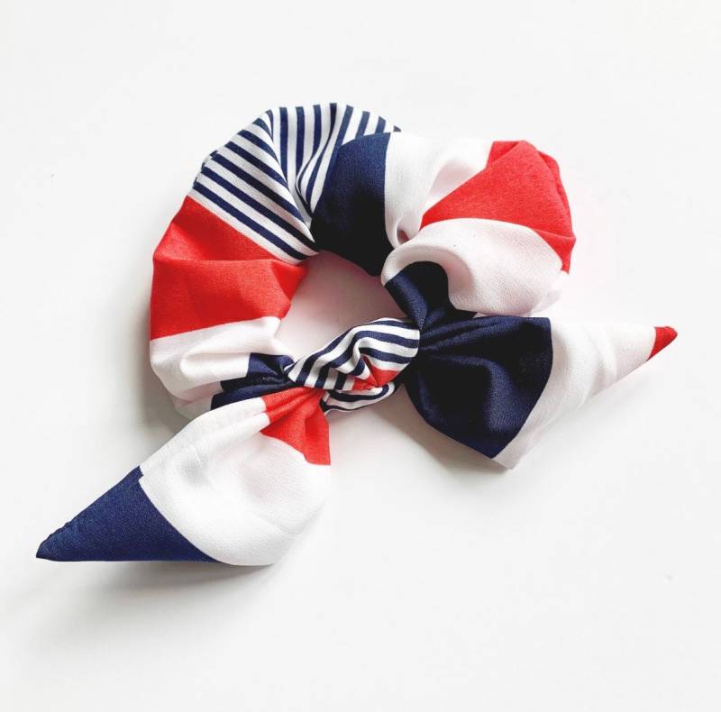 Liberty Stripe Knot Scrunchie | Pop Serie Schleife Maritimer Druck von BardotBowGallery
