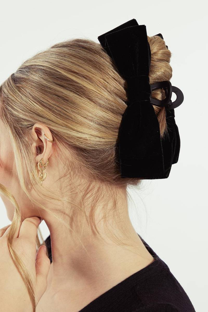 Samt Blair Bow Krallenclip | Schleifenclip Schwarze Schleife Clip von BardotBowGallery