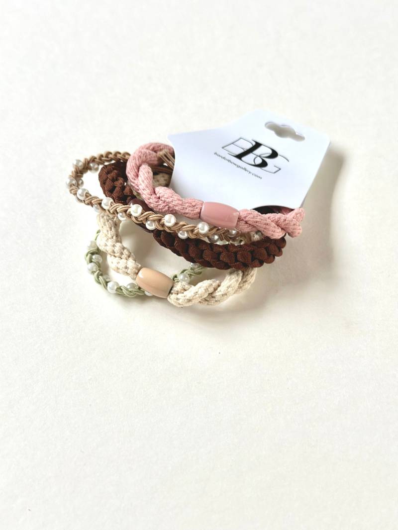 Verschiedene Verzierte Haargummi-Set | Armband Haargummi 5Er-Set Perlen-Haargummis von BardotBowGallery