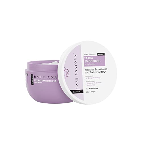 Bare Anatomy Ultra Smoothing Hair Mask | Restores Smoothing & Texture by 27% | Deep Conditioning With Carbohydrate Complex & Niacinamide | For Dry & Frizzy Hair | Sulphate & Paraben Free | For Women & Men | 8.4 Ounce von Bare Anatomy