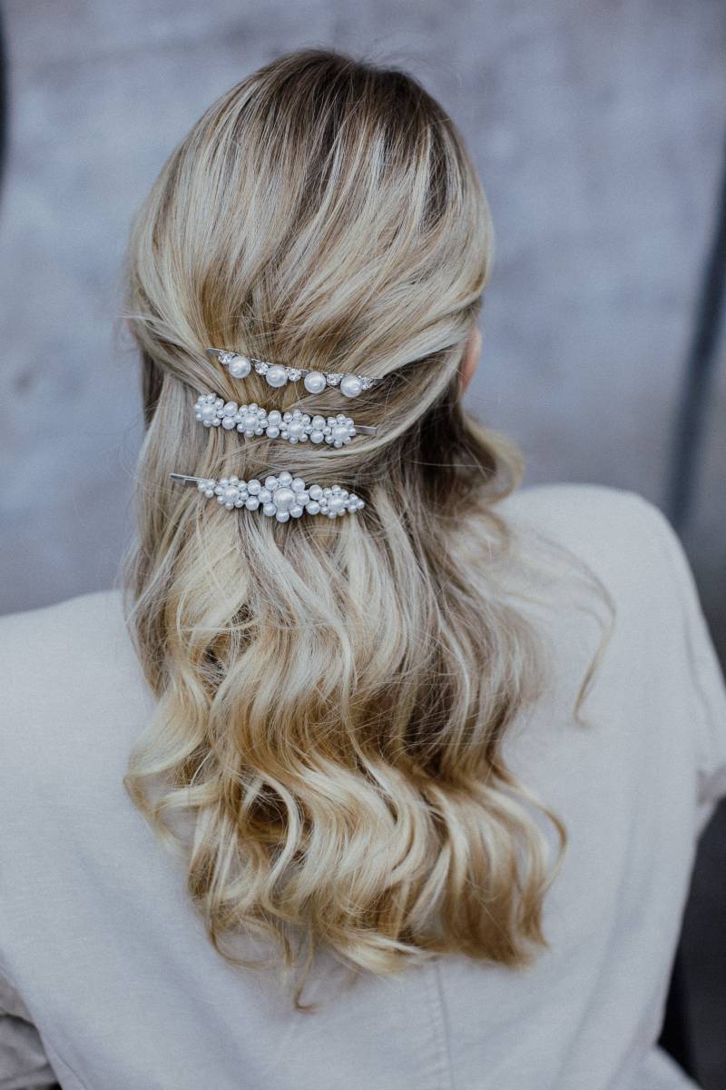 Perle Haarspange Set, Haar-Dias, Silber Haarnadeln, Faux Perlen Haarspangen, Braut Trend-Haar-Accessoire, Geschenk Für Ein Mädchen von BareBados