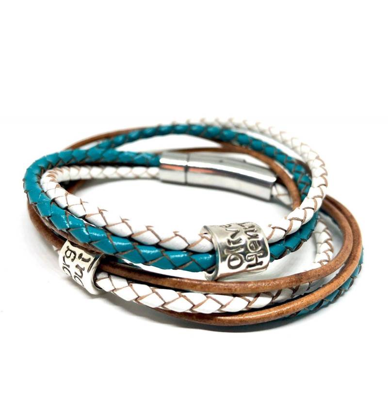 Muttertagsgeschenk - Charm Armband Für Mama Inspirierendes Mutter Tochter Geschenk Personalisierter Schmuck Leder Wickelarmband Frauen von BareHandsBracelets