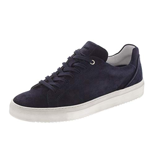 Barefoot Living x Sioux Unisex Tils Sneaker Halbschuhe Leder Klassische Turnschuhe Sportschuhe in Dunkelblau Größe 43 aus Kalb-Veloursleder von Barefoot Living