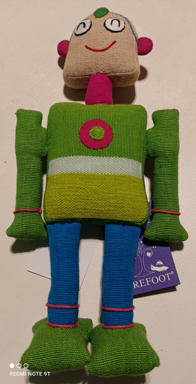 Barefoot Stofffigur Roboter Stoffroboter grün Ruster von Barefoot
