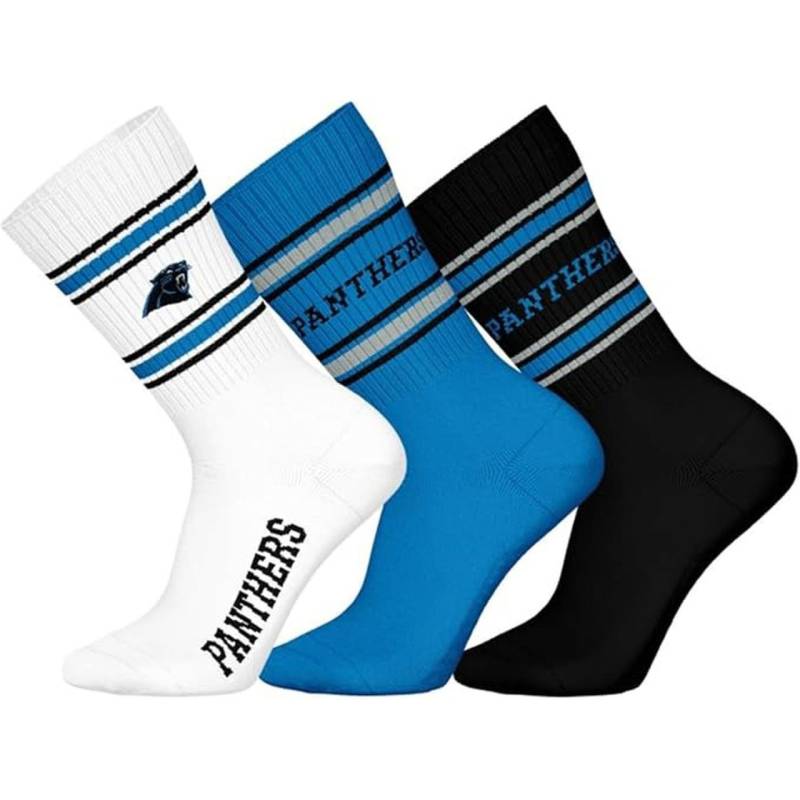 NFL Unisex Crew Socken - Carolina Panthers 3er Pack von Barefoot