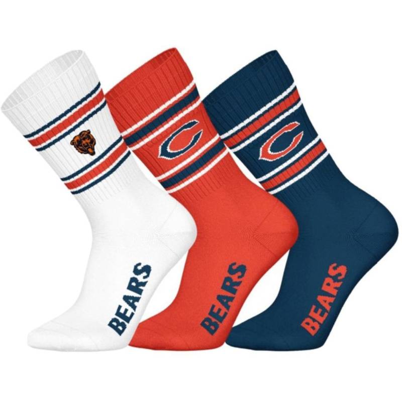 NFL Unisex Crew Socken - Chicago Bears 3er Pack von Barefoot