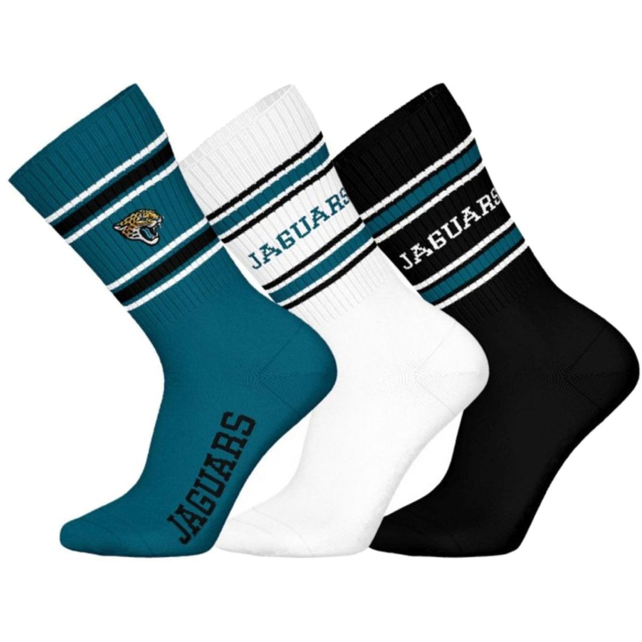 NFL Unisex Crew Socken - Jacksonville Jaguars 3er Pack von Barefoot
