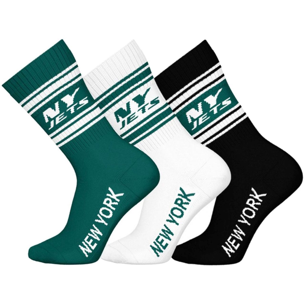 NFL Unisex Crew Socken - New York Jets 3er Pack von Barefoot