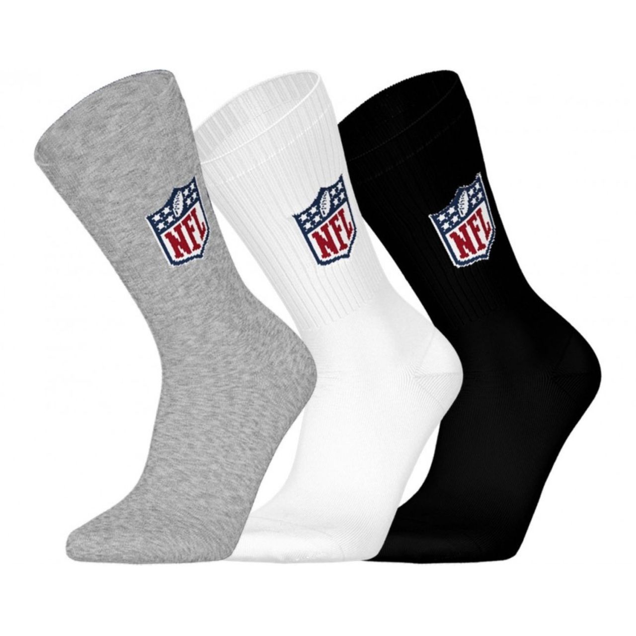 NFL Unisex Crew Socken - SHIELD LOGO 3er Pack von Barefoot