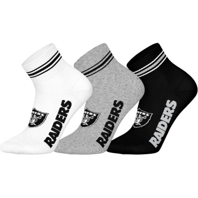 NFL Unisex Quarter Socken - Las Vegas Raiders 3er Pack von Barefoot