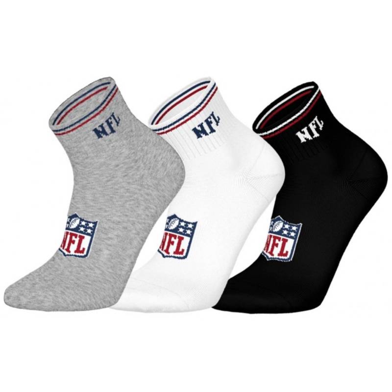 NFL Unisex Quarter Socken - SHIELD LOGO 3er Pack von Barefoot