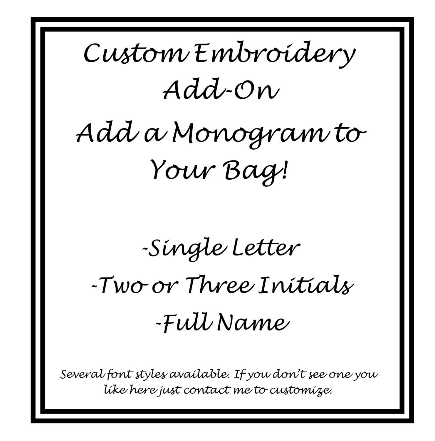 Monogramm Add On-Add Custom Stickerei Zu Ihrer Tasche Monogramm Add On-Add Custom Stickerei Zu Ihrer Tasche von BarefootBagShop