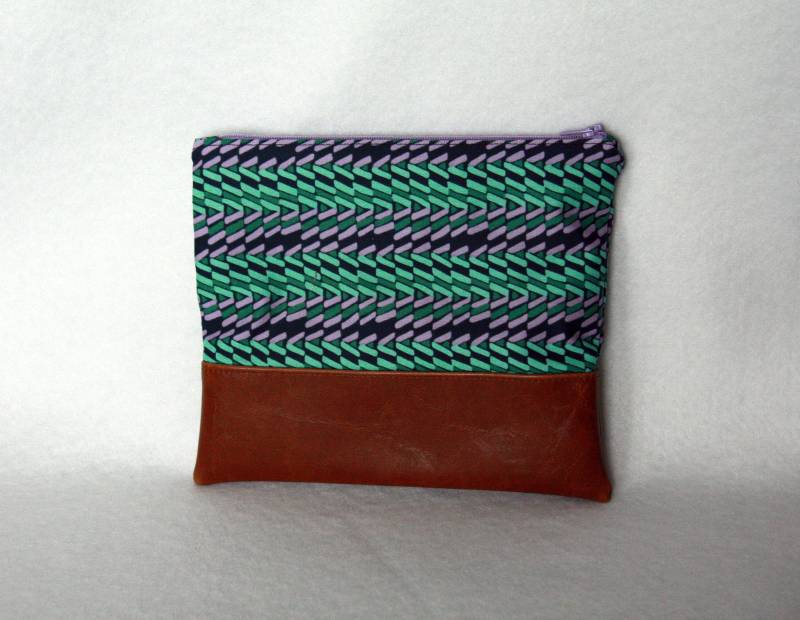 Reißverschluss-Etui Mit Vinyl-Akzent - Amy Butler Baumwolle Und Braunem Vinyl Reißverschluss-Etui Mit Vinyl-Akzent - Amy Butler Baumwolle Und Braunem Vinyl von BarefootBagShop