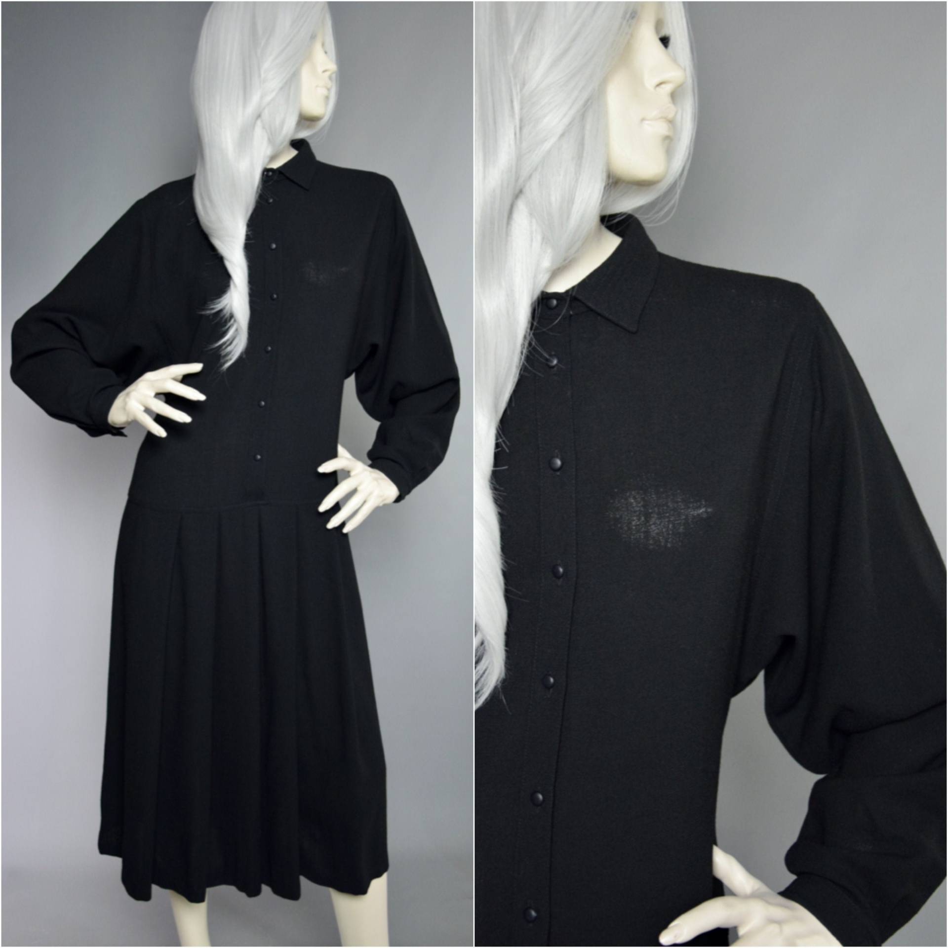 Jaeger Fledermauskleid | 80Er Jahre Does 30S Tropfen Taille Kleid von BarefootVintageShop