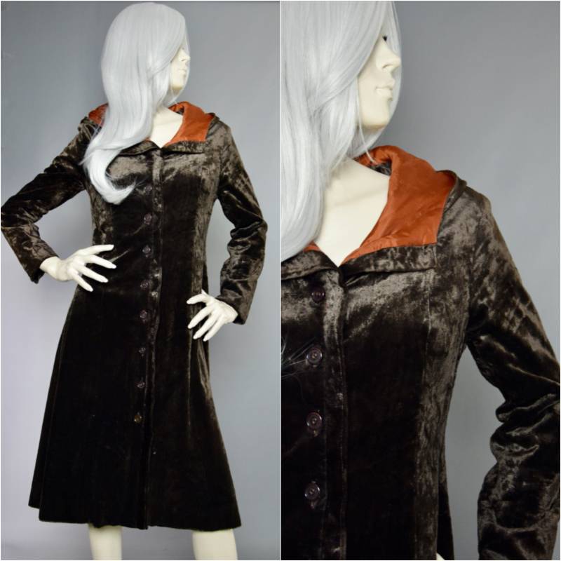 Jeff Banks Samtmantel | 70Er Panne Samt Jacke Princess Style Mantel von BarefootVintageShop