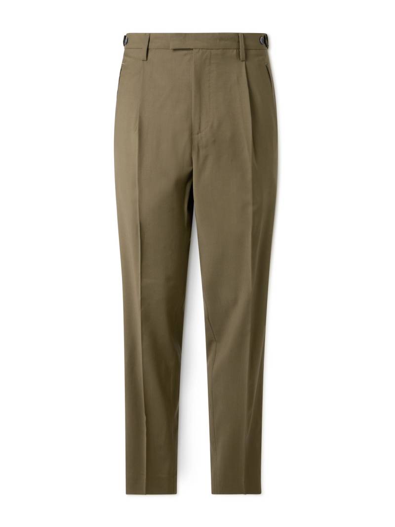 Barena - Masco Slim-Fit Straight-Leg Pleated Virgin Wool Trousers - Men - Green - IT 46 von Barena