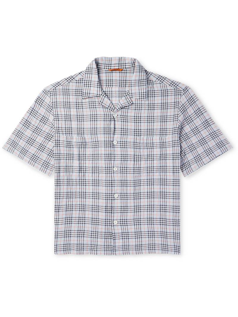 Barena - Solana Camp-Collar Checked Cotton and Wool-Blend Seersucker Shirt - Men - Blue - IT 48 Barena - Solana Camp-Collar Checked Cotton and Wool-Blend Seersucker Shirt - Men - Blue - IT 48 von Barena
