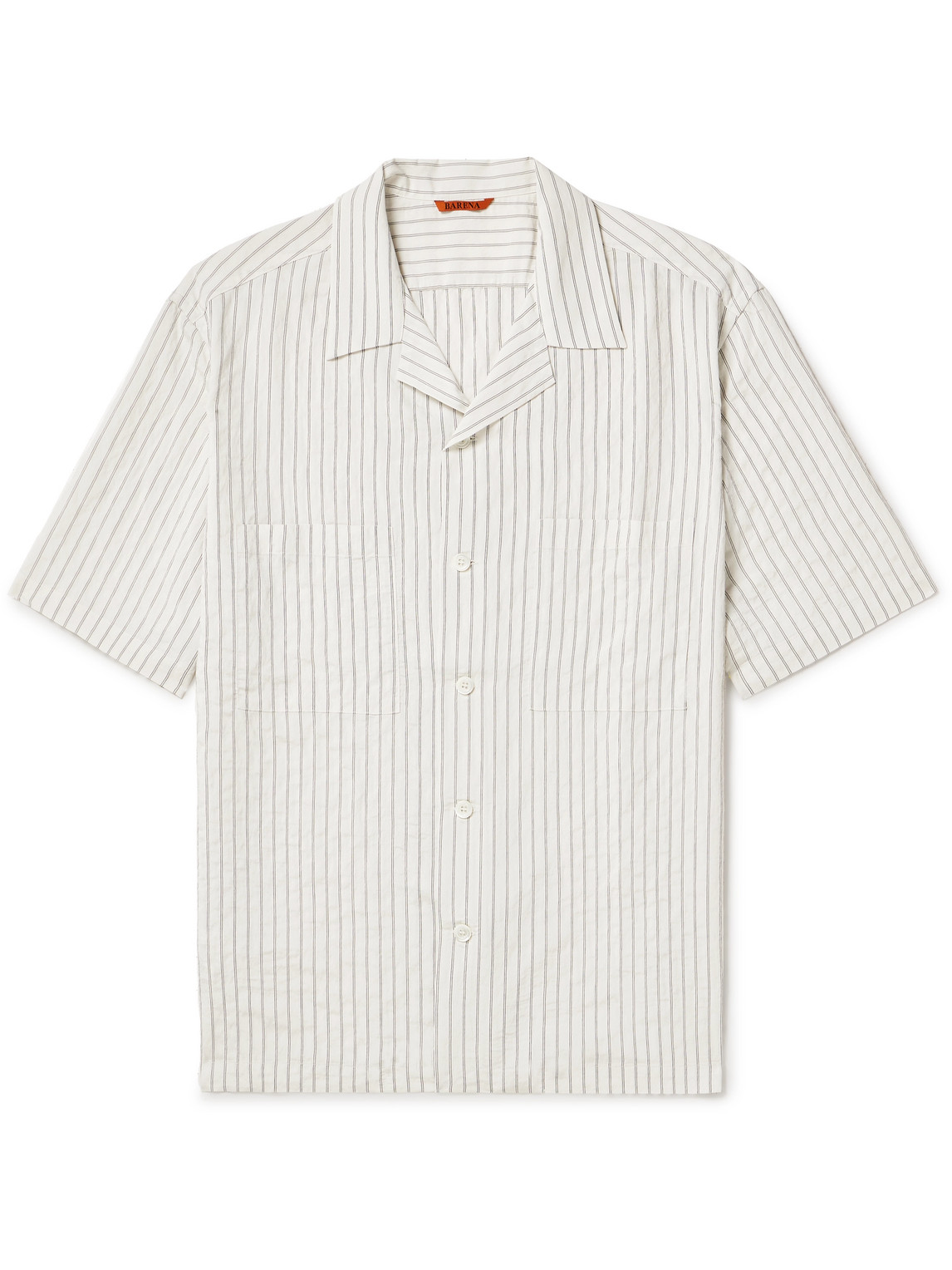 Barena - Solana Striped Modal-Blend Seersucker Shirt - Men - White - IT 46 von Barena